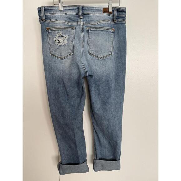 Judy Blue Jeans Size 9/29 Light Wash Distressed Boyfriend Fit - Picture 2 of 8